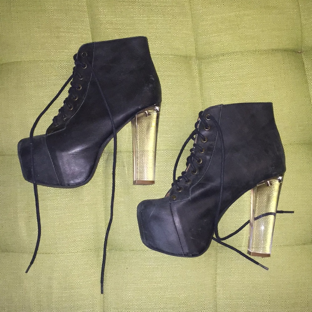 Jeffrey Campbell clear heel Lita bootie